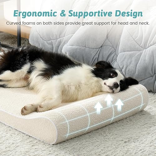 Miniatura 4 de Cama ortopédica para perros grandes de hasta 90 libras, funda extraíble lavable con forro impermeable y parte inferior antideslizante, colchón