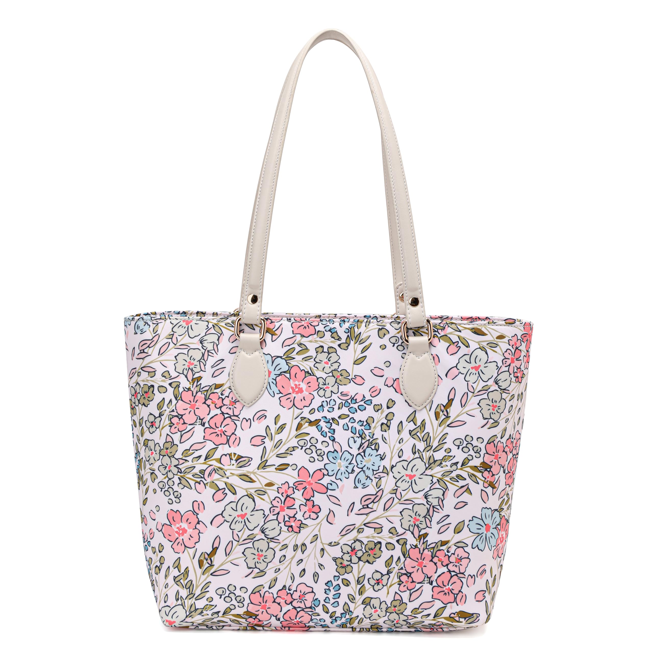Nylon Tote Bag with Zipper and Pockets