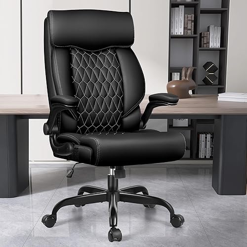 BestGlory Silla de oficina, silla de oficina ejecutiva con respaldo alto, silla ergonómica de escritorio para computadora con función mecedora,