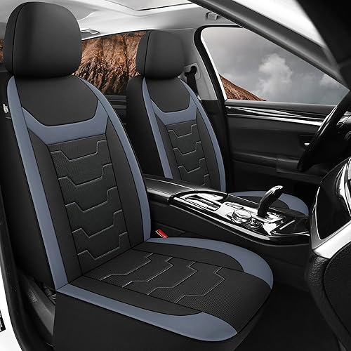 Miniatura 2 de CAROMOP Fundas de asiento de coche transpirables para asientos completos, fundas de asiento de tela de malla de aire 3D para automóviles, fundas