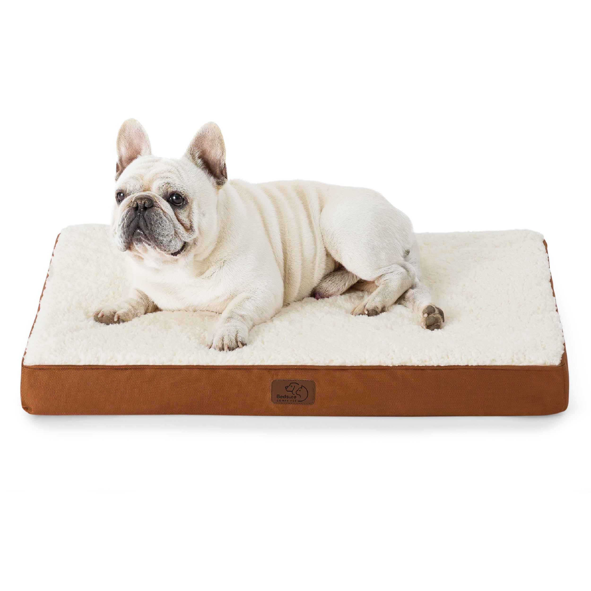 BEDSURE - Cuccia ortopedica per cani di piccola taglia, 76 x 51 x 7,6 cm, cuscino per cani di piccola taglia, lavabile, colore: marrone argilla