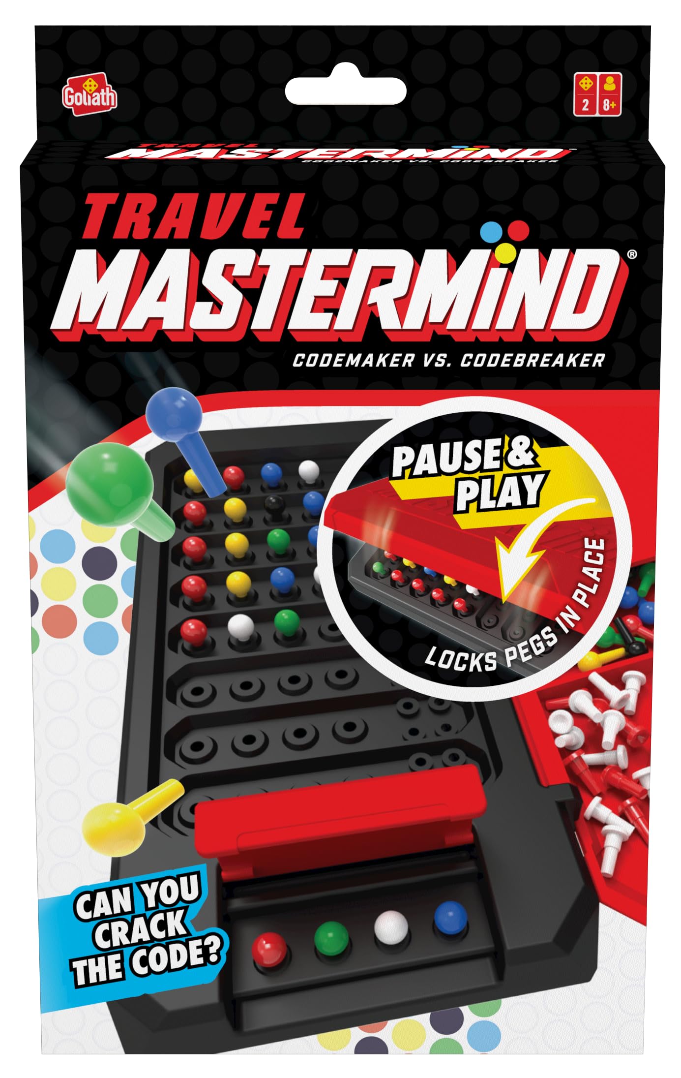 Goliath Mastermind - Travel Edition | Play Codemaker vs Codebreaker On The Go! | Portable Travel Games For Families and Kids Ages 8+