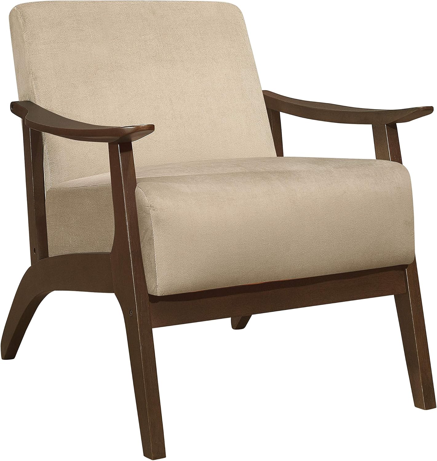 Lexicon Savry 29" W Fabric Wood Arm Accent Chair, Light Brown