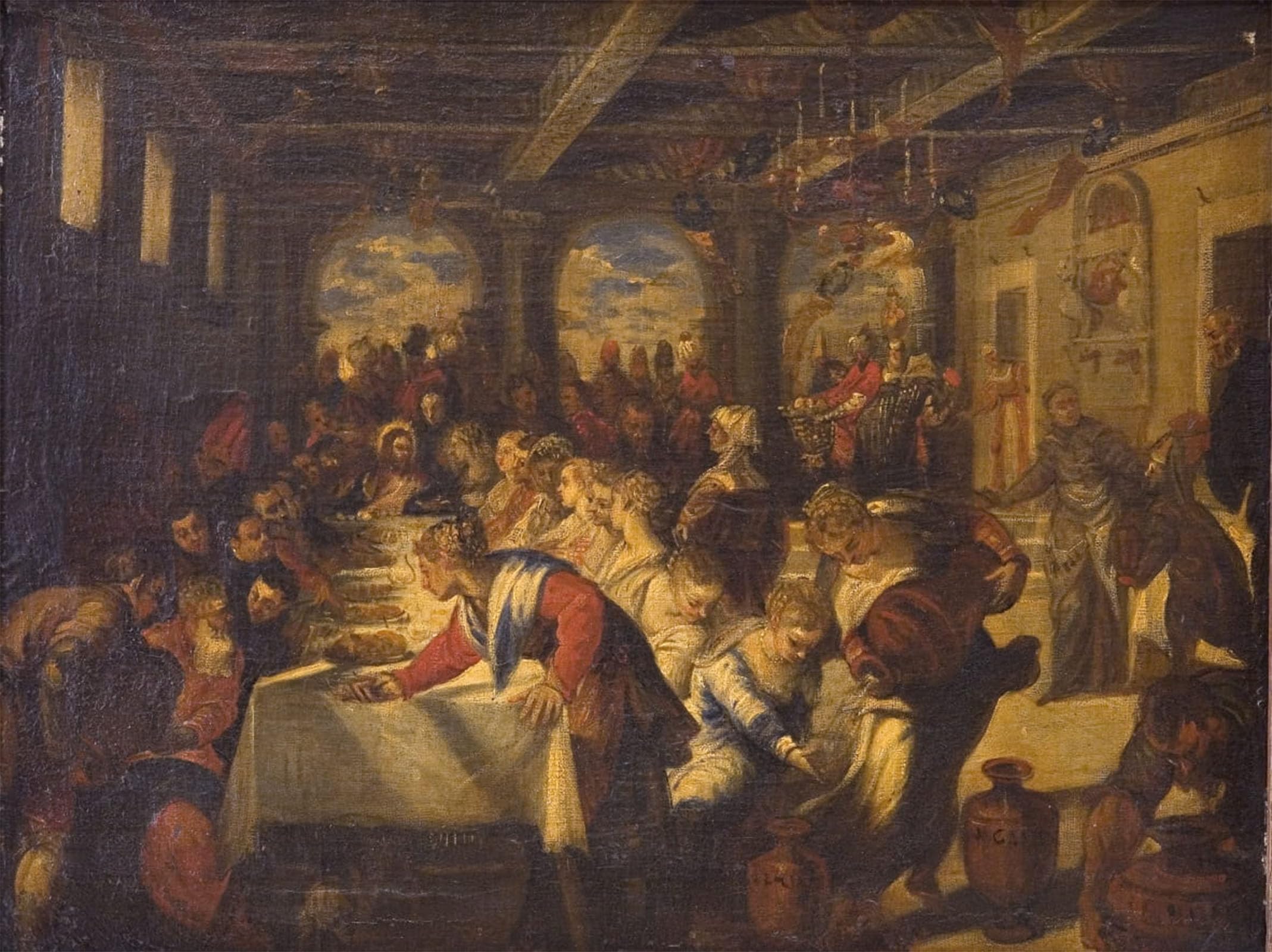 HRJUBWREE Famous Paintings Pictures Artwork Picture the Marriage At Cana by Hans Rottenhammer Photo Wall Print for Home Decor 60x90cm