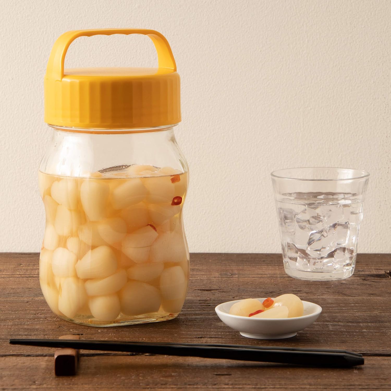 Oriental 佐々木 Glass Water Well rakkyou Series 1l Yellow