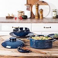 Vista 6 de Vicrays Casserole Dish with Lid - Ceramic Lasagna Pan Deep 2 Quart Round Baking Dishes Covered Bakeware for Oven Safe Serving Dish with Handles for
