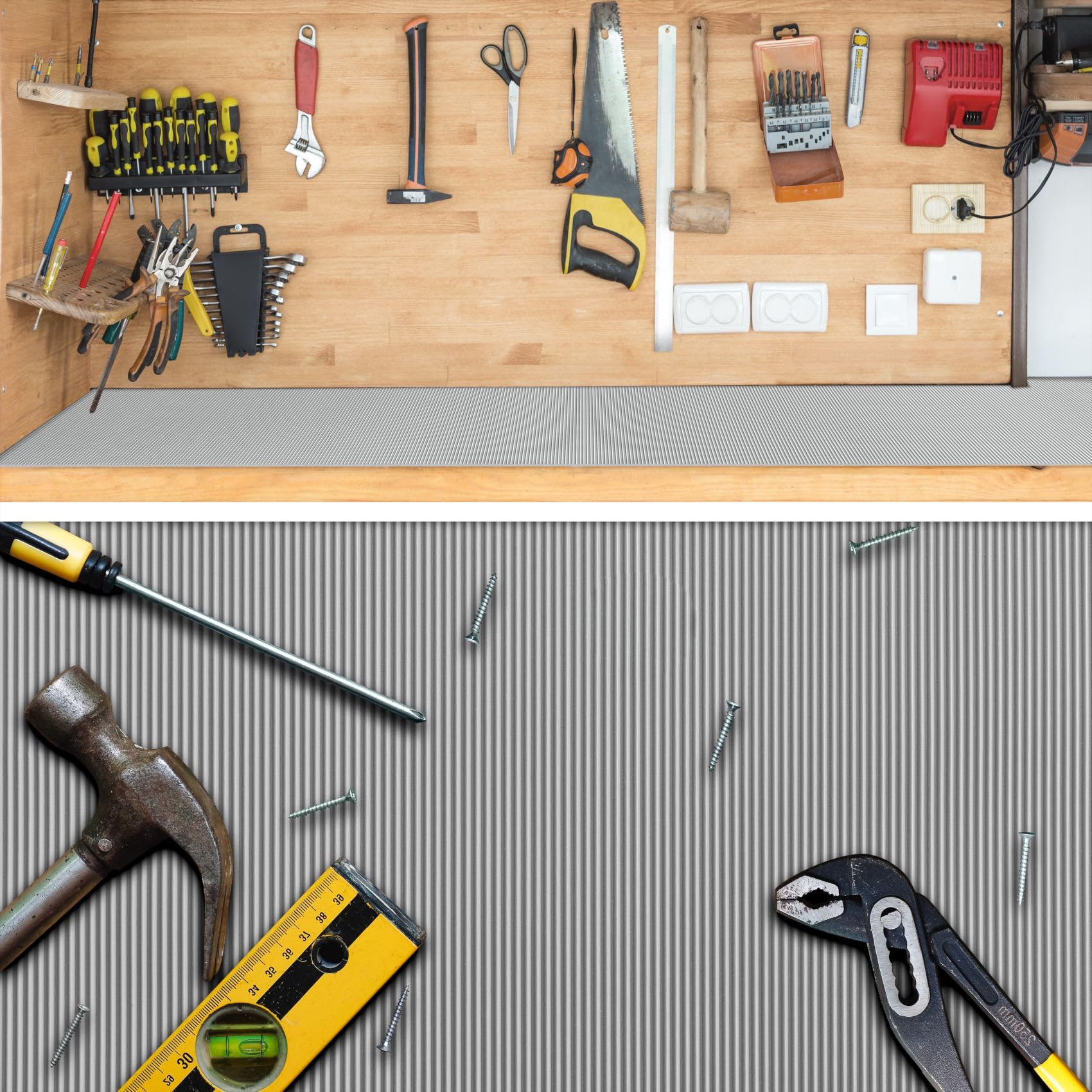 ANRO Tapis En Caoutchouc Au Mètre - 3 Mm - Tapis De Sol à Rainures