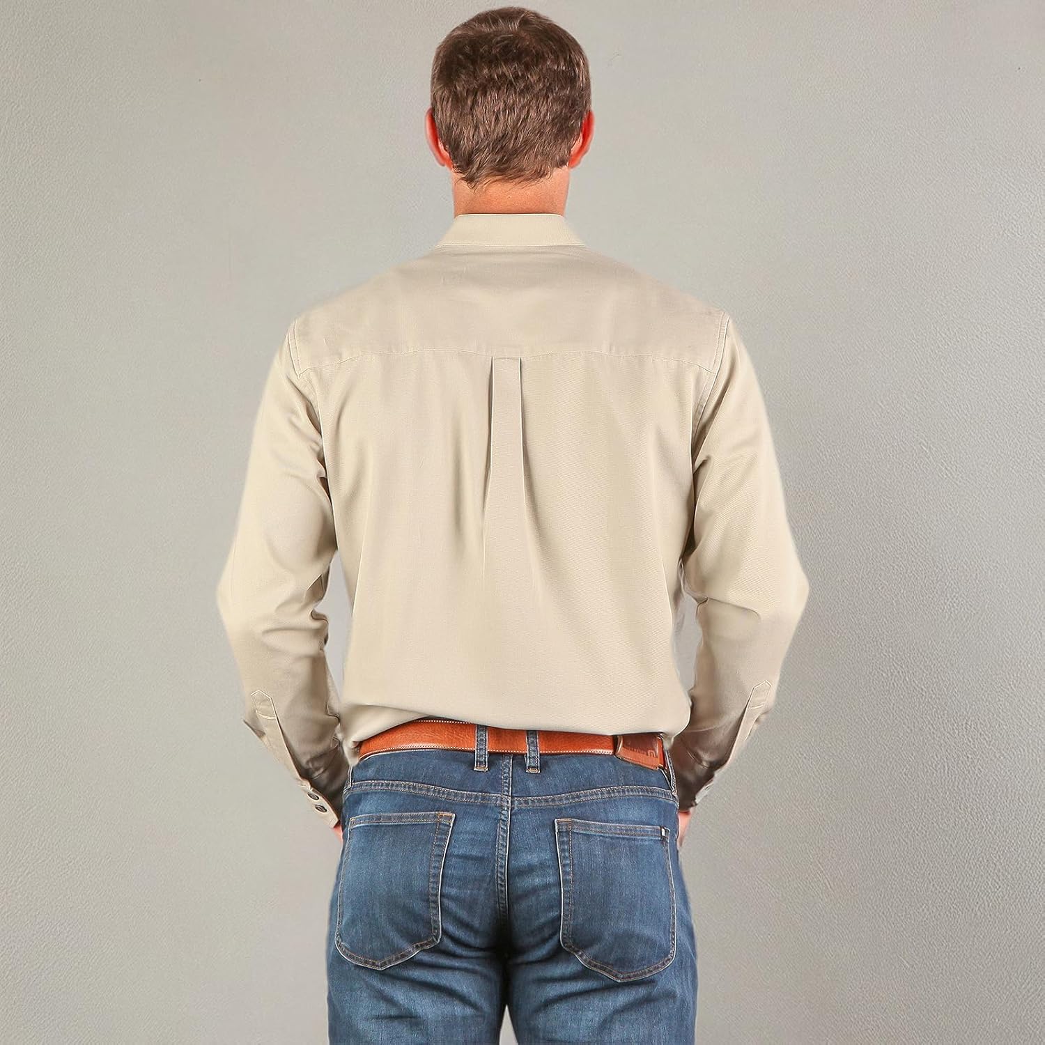 Traditional Irish Grandfather Shirt, Men's Casual Long Sleeve Button Down Collarless Dress Shirt - Image 7