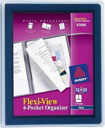Avery Flexi-View - Organizador de seis bolsillos azul marino 1 organizador 47696 Avery Flexi-View - Organizador de seis bolsillos azul marino 1 organizador 47696