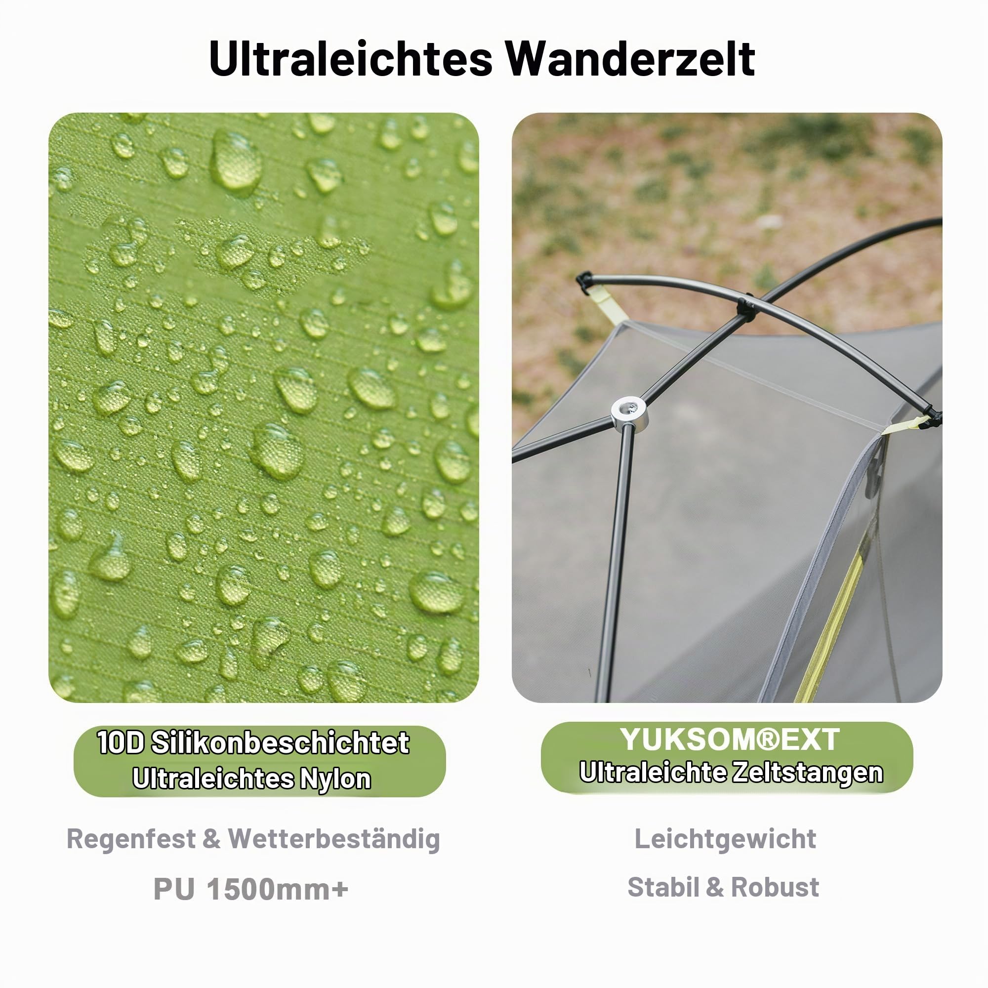 Naturehike Ultraleichte Zelt 780/960g, Wasserdicht Camping Zelt PU1500+ | 3-Saisons Wanderzelt 1/2 Person,für Schnelle Wanderungen, Radtouren und Motorradtouren