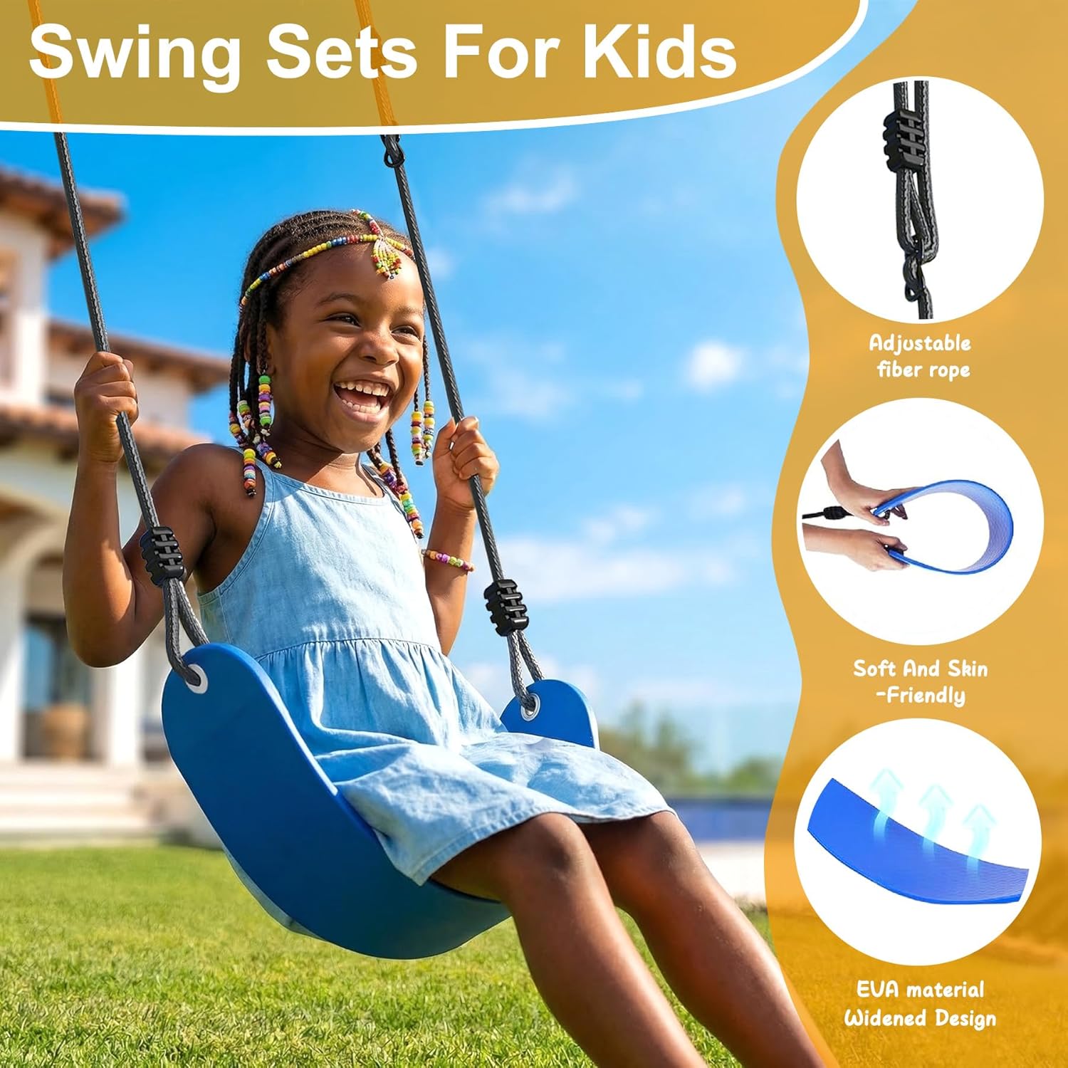 5-in-1 Heavy Duty Metal Swing Set with Sandbox for Backyard, 800 LBS Capacity, Reinforced A‑Frame, Sandbox, Cradle Swing, Basketball Hoop, Soccer Net for Kids, Toddlers & Adults