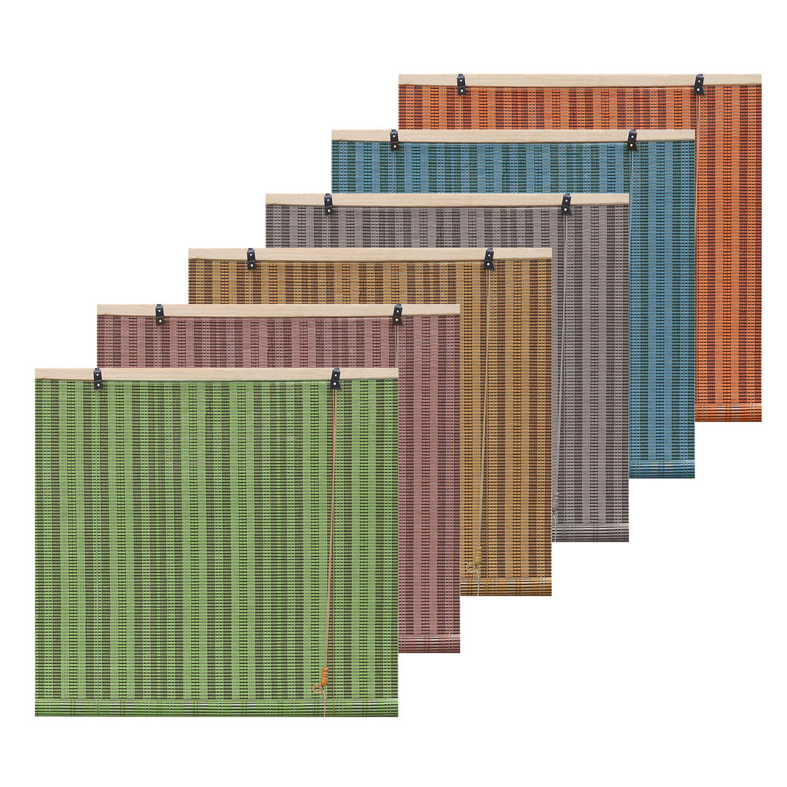 Store enrouleur en bambou personnalisable vert bois aux nuances élégantes
