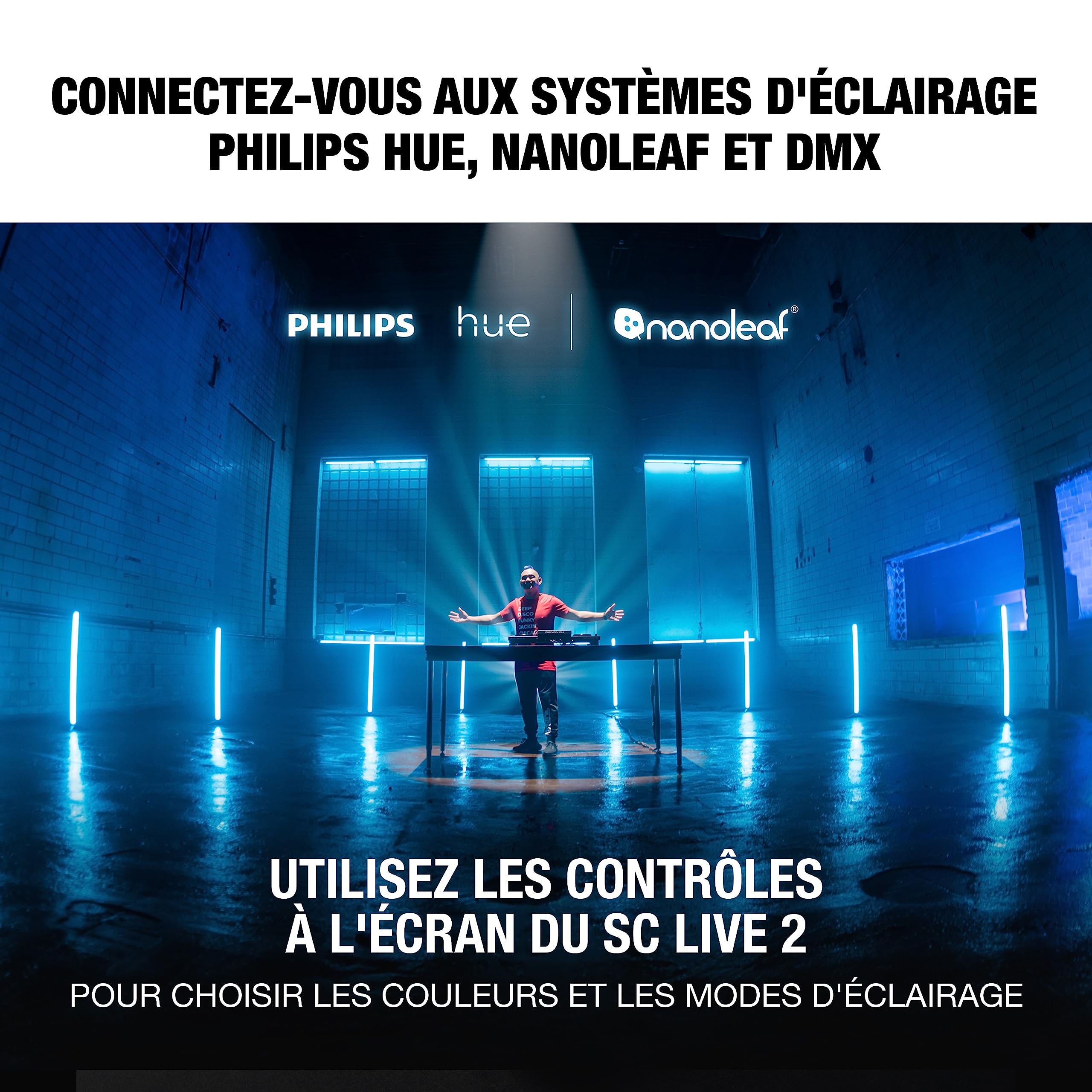 Denon DJ Contrôleur DJ autonome avec Amazon Music, écran tactile 7", Wi-Fi, haut-parleurs, compatible Serato DJ et Virtual DJ