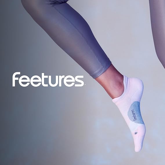 ZEYUMEE Feetures Elite Light Cushion No Show Tab Ankle Socks - Sport Sock with Targeted Compression - (1 Pair)
