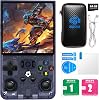 2025 New Upgrade R36MAX Retro Handheld Game Console with 64G Built-in 18000 Classic Games, Portable Hand Held Open Source Linux System 4.0-in 4k HD IPS Screen Video Player Gray 64GB