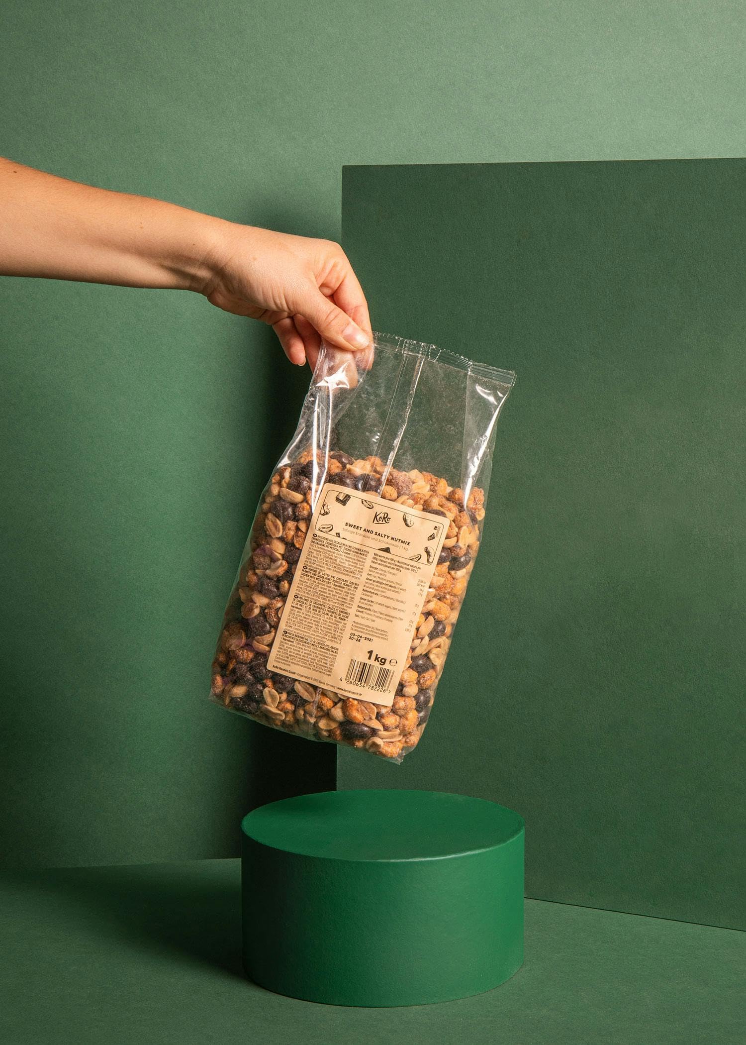 KoRo - Mix di frutta secca sweet & salty 1 kg - Arachidi, anacardi e cioccolato fondente - Vegan