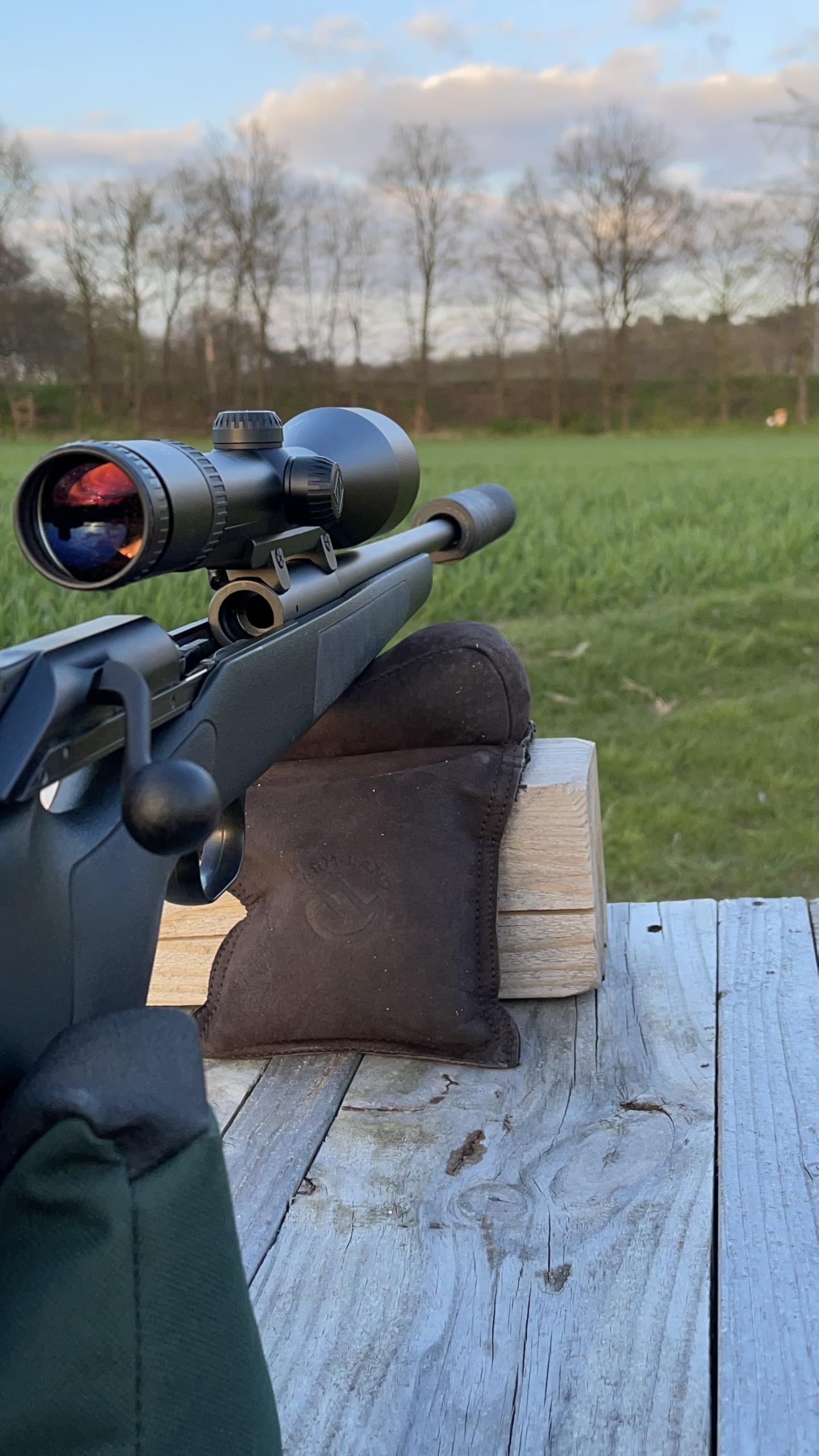 Farm-Land Gewehrauflage Luxus Leder Braun | für Jagd, für Schießstand