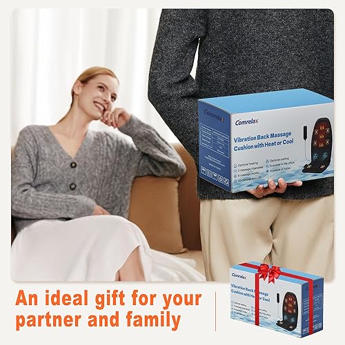 Miniatura 7 de Cojín de asiento de masaje con calor, masajeador de espalda refrescante para silla, masajeador de silla para masaje de cuerpo completo, almohadilla