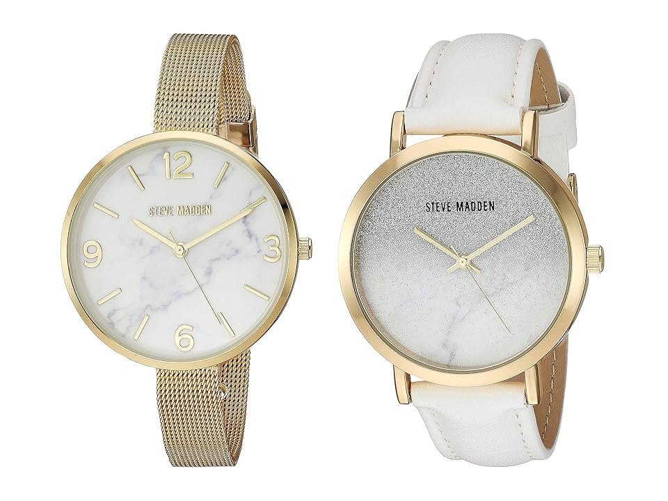

Steve Madden Strap Watch with Mesh Band Watch Set SMWS054 (White/Gold) Watches