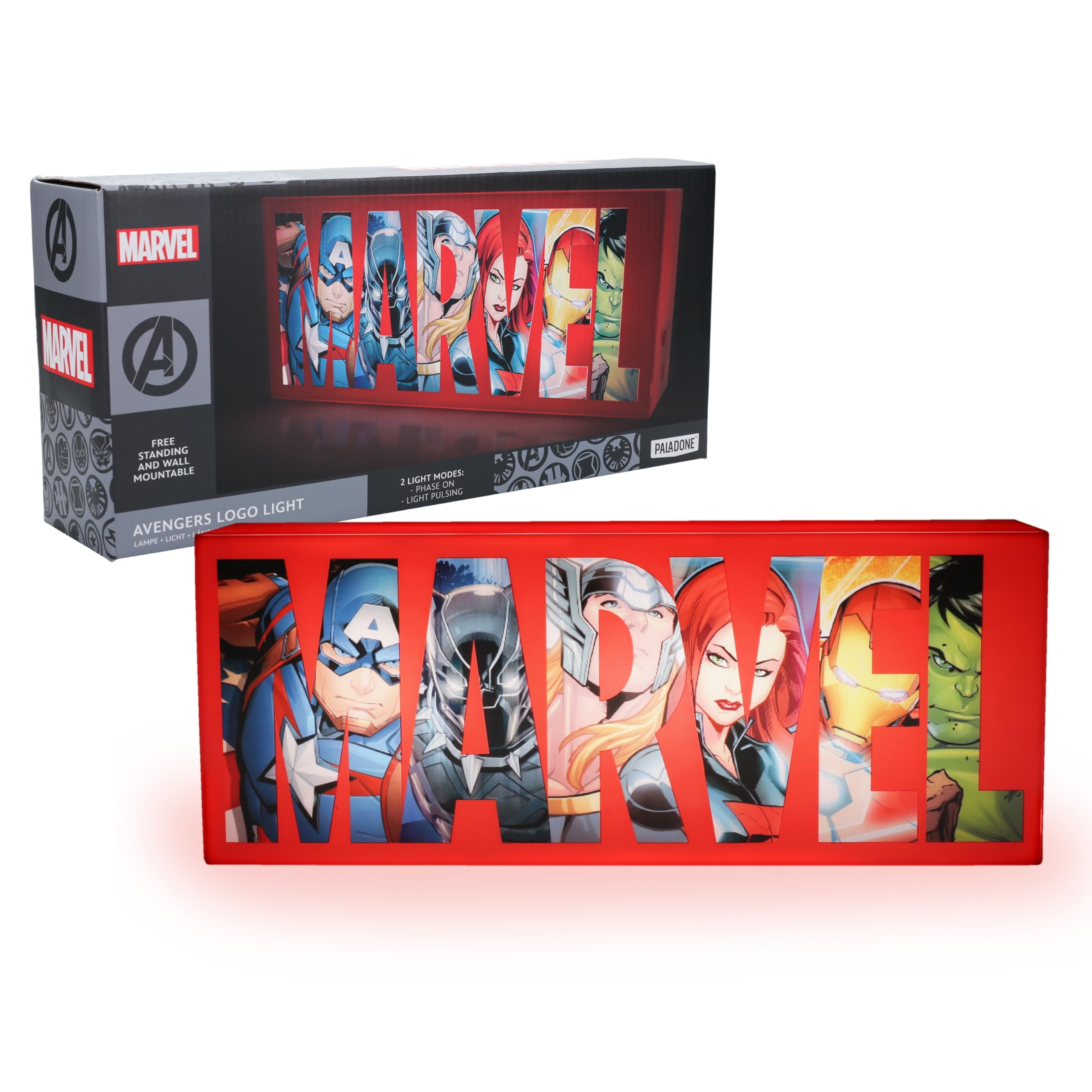 Paladone Marvel Avengers Logo Light, 2 Lighting Modes, Decorative