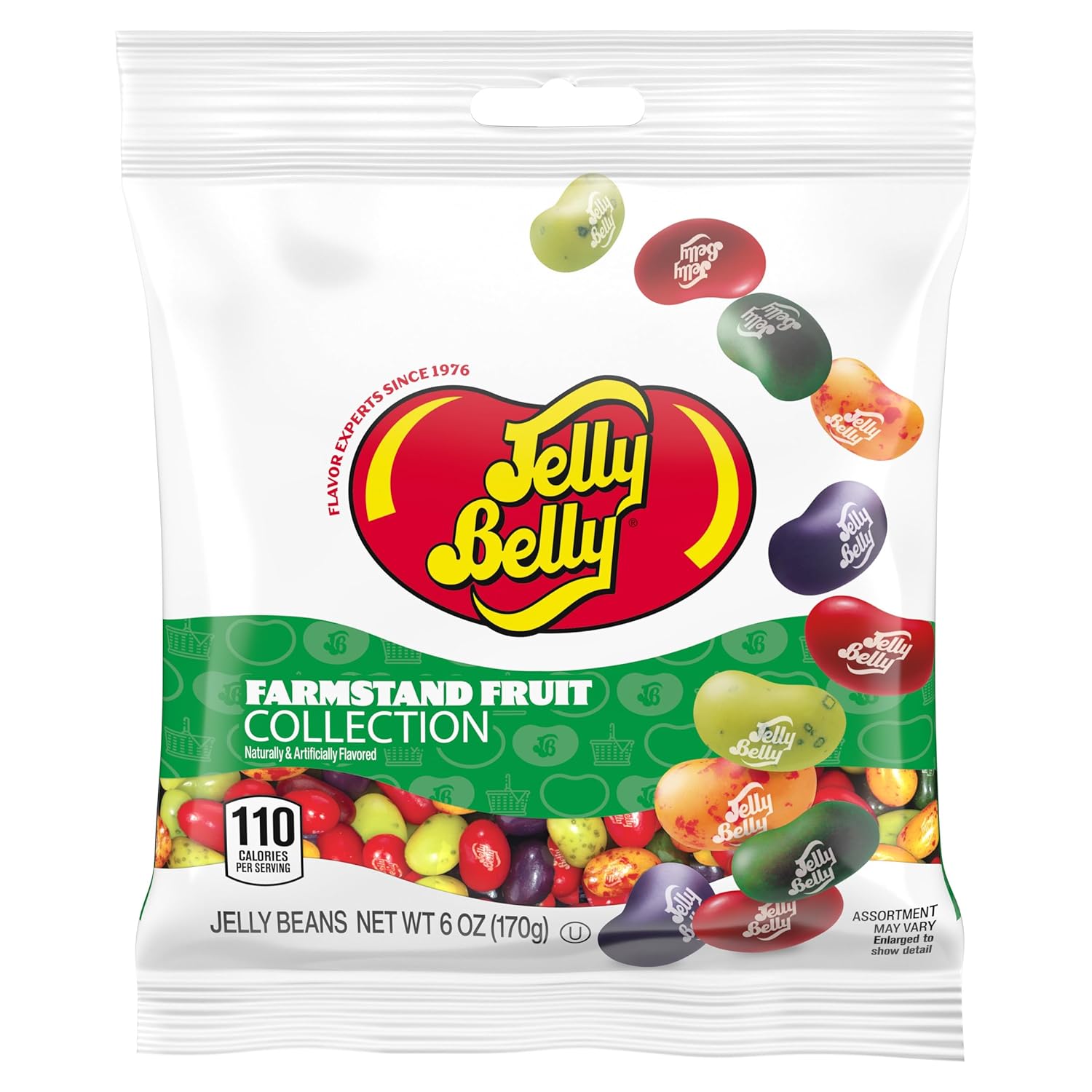 Jelly Belly Farmstand Fruit Jelly Bean Collection - 6 oz Peg Bag, 12-Count Case - Genuine, Official, Straight from the Source