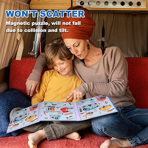 Miniatura 3 de Rompecabezas magnéticos para niños de 3 a 8 años, 60 piezas de rompecabezas y libro de combinación magnético de tres pliegues, juguetes educativos