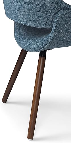 Miniatura 7 de SIMPLIHOME Malden - Sillas de comedor – Silla de cocina tapizada con marco de madera curvada y tela tejida en color azul mezclilla, asiento de