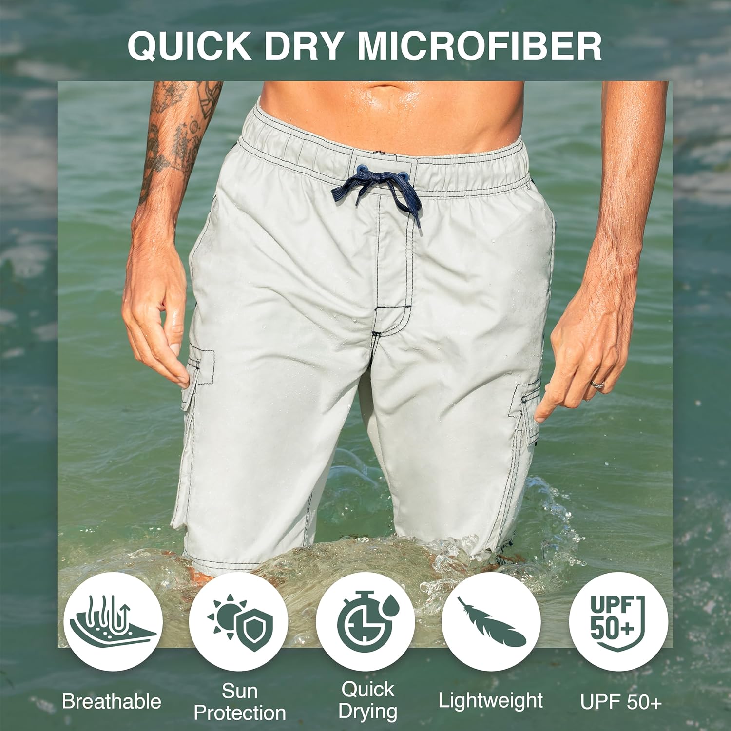 Kanu Surf Mens Barracuda Swim Trunks (Regular & Extended Sizes) - Image 3