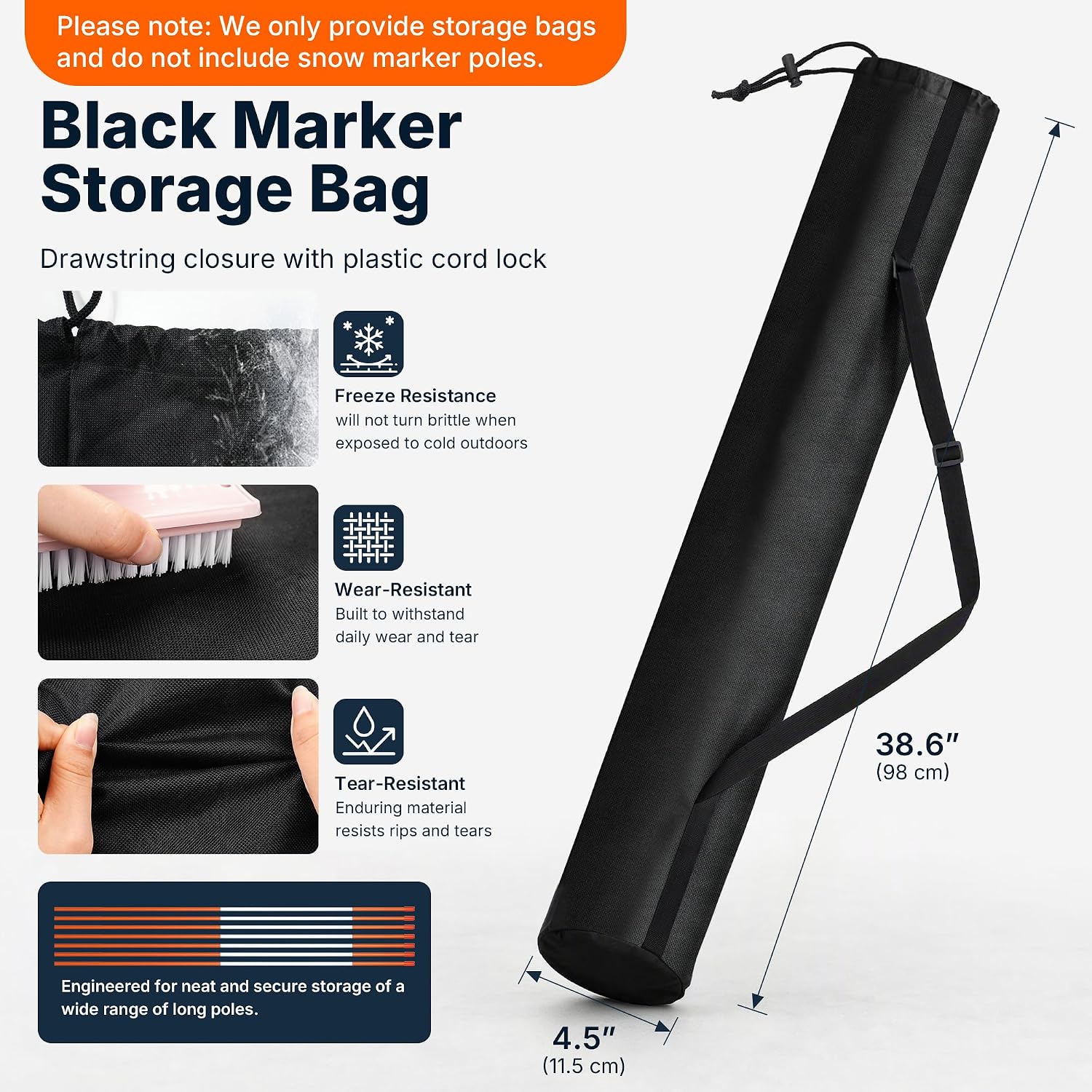 Snow Stakes Driveway Markers Bag for Storing Snow Poles (Only Bag) image 2