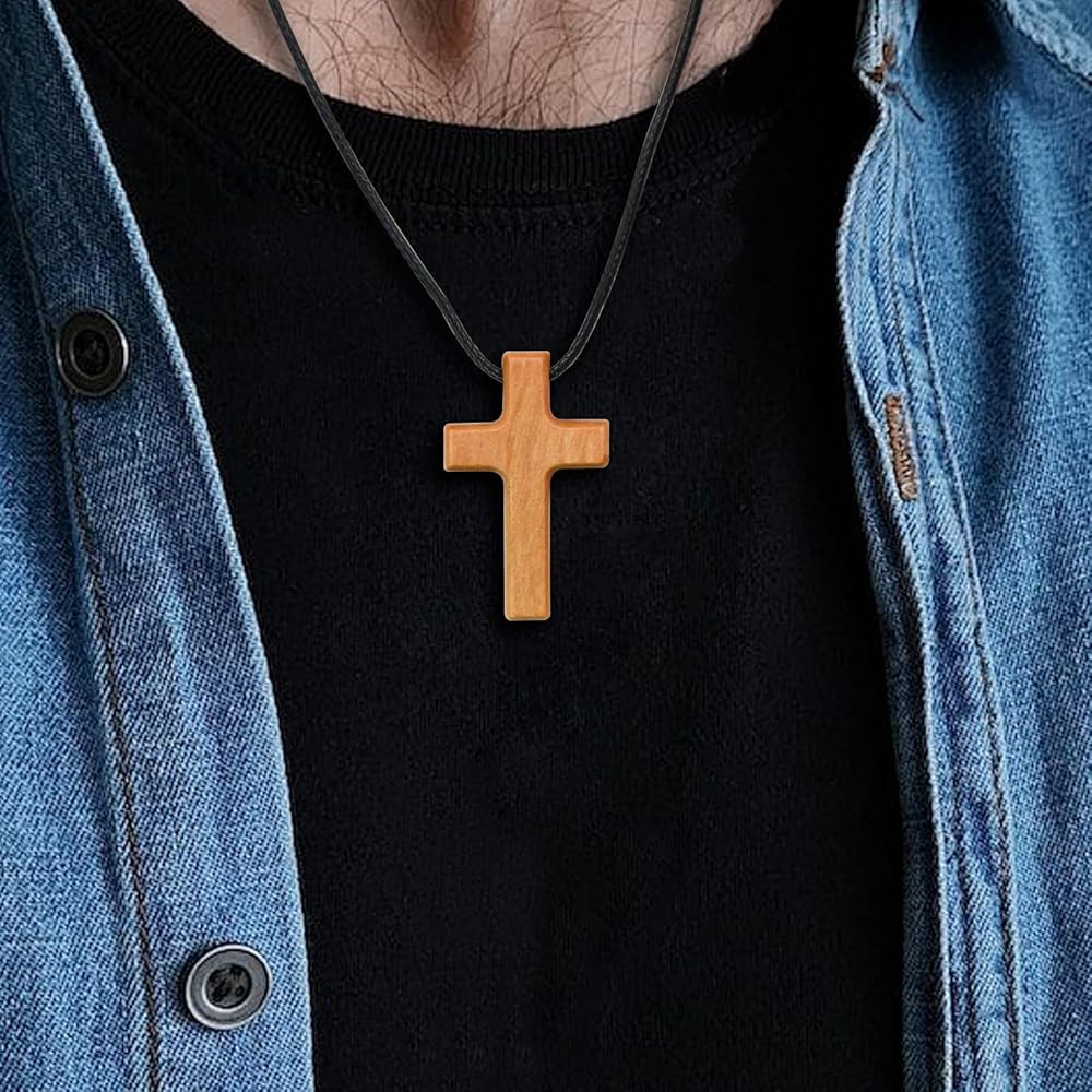 Amazon | [Enkrio] 十字架 木製 ネックレス 手作りクロス チャーム