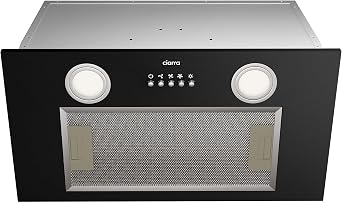 CIARRA Insert Range Hood 20 inch 650 CFM Kitchen Stove Vent Hood with LED Light, 3 Speed Exhaust Fan, Push Button, Black, CAB52913E-N
