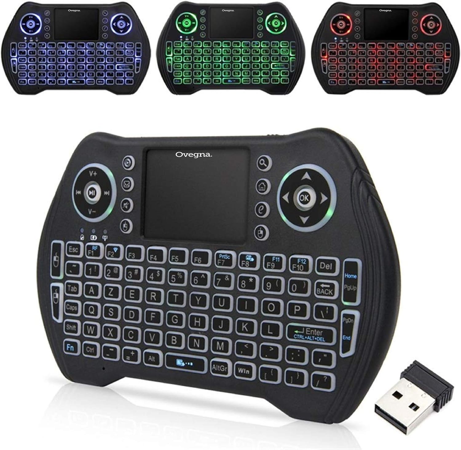 Ovegna MT10 Mini Wireless Backlit AZERTY Keyboard
