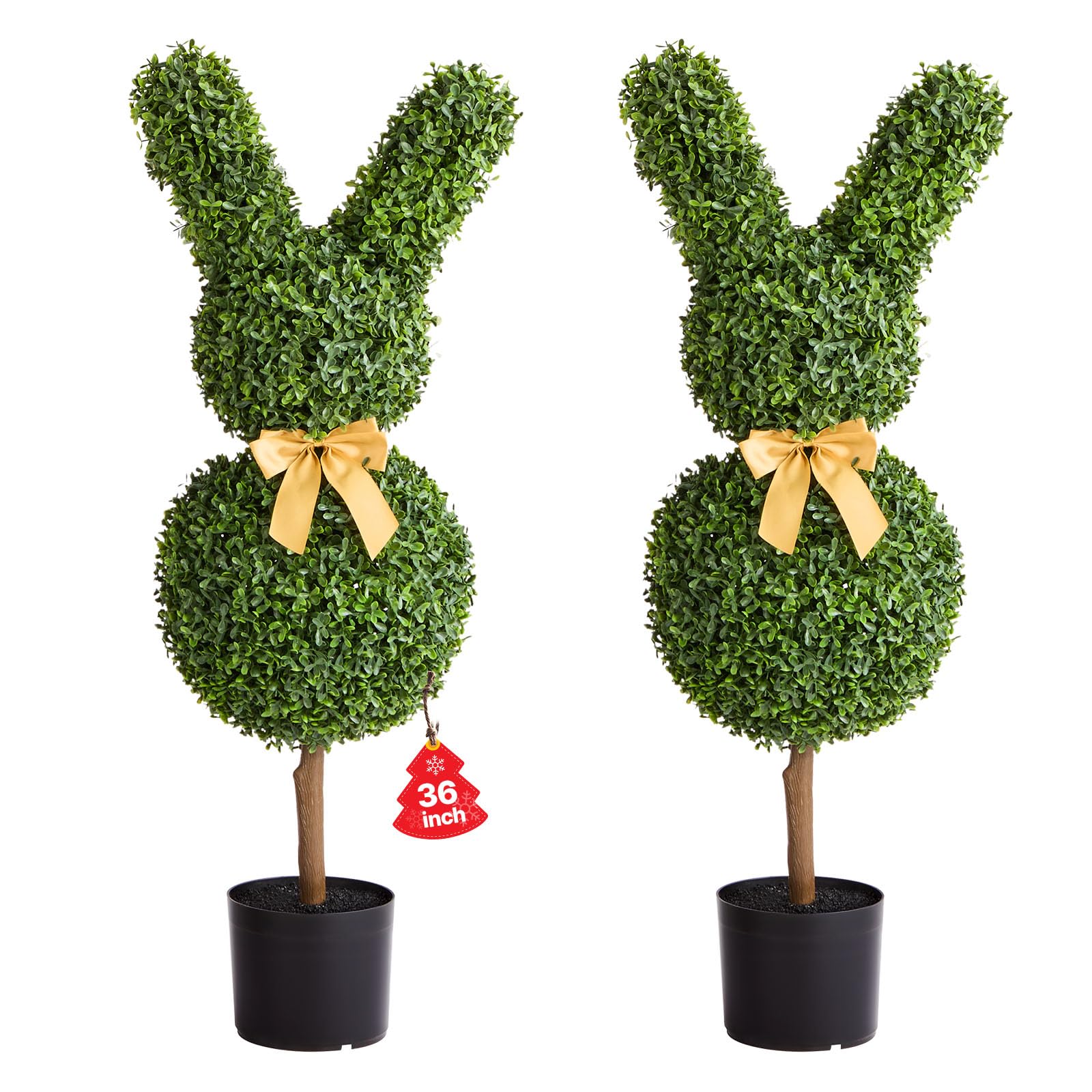 Topiario de boj artificial VEVOR con diseño de conejo para jardín 2 uds