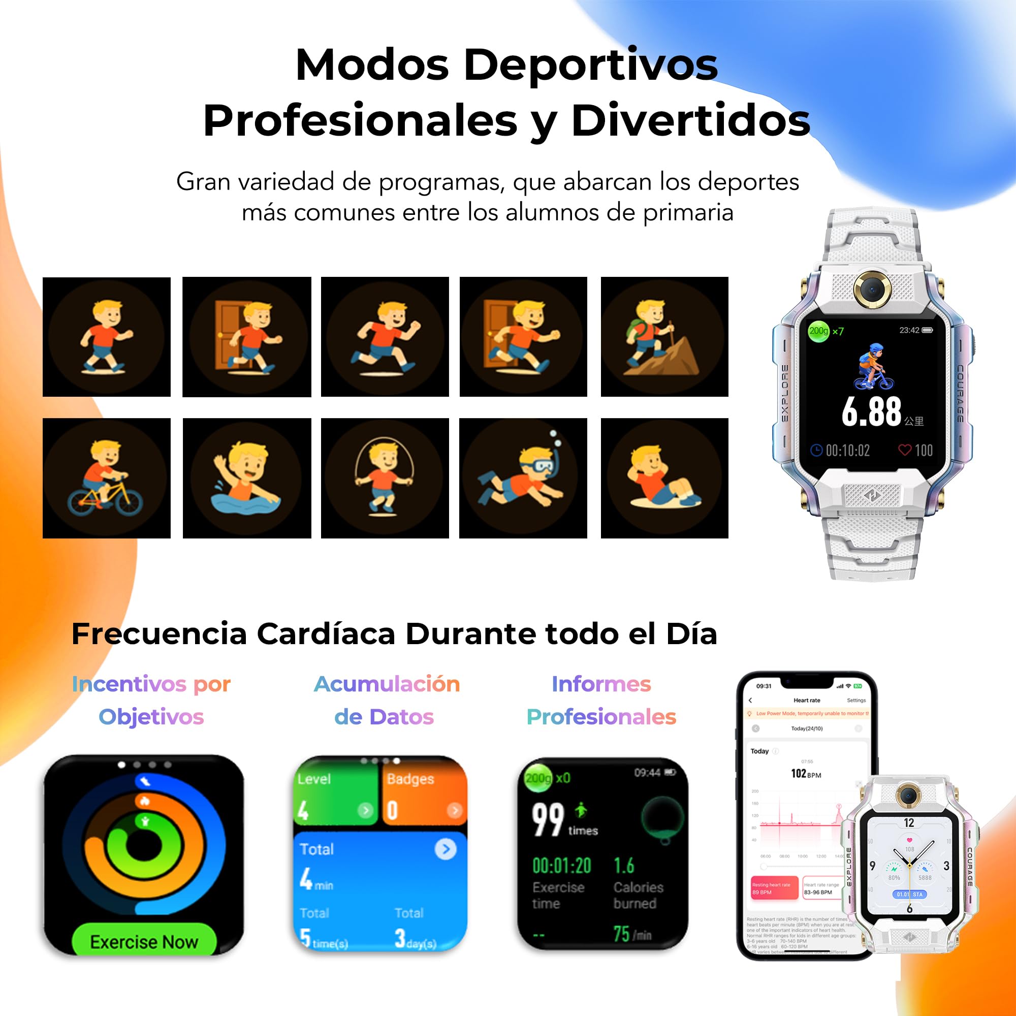 imoo X10 Reloj Inteligente Niño con GPS y Llamadas - 1.6alla, SOS, Localización en Tiempo Real (hasta Planta), App de Control Parental, IP68 - Smartwatch Niños 3-12 Años para Seguridad y Comunicación