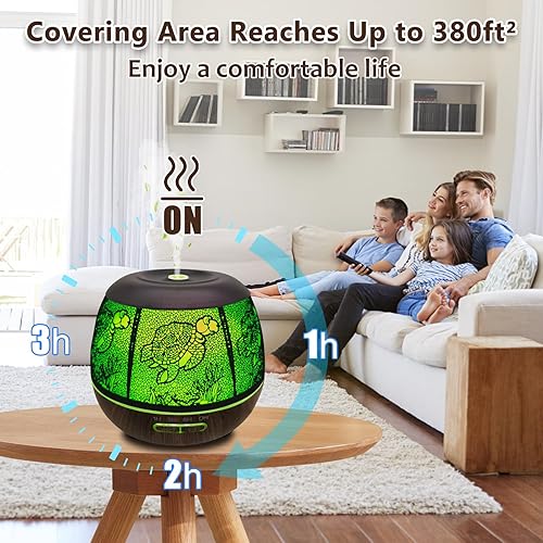 Miniatura 4 de Difusor de aceite esencial para el hogar, difusor de aromaterapia de 16.9 fl oz para aceites esenciales, habitación grande con humidificadores de