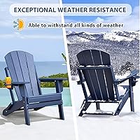 Vista 7 de Skypatio Juego de 3 sillas plegables Adirondack resistentes a la intemperie, juego de 2 sillas Adirondack con soporte para tazas, 1 mesa auxiliar