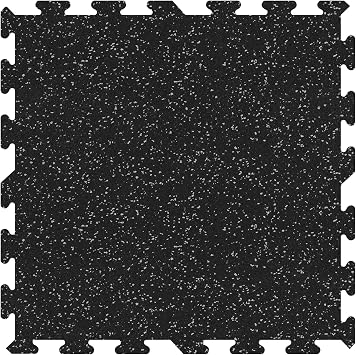 IncStores 8mm Strong Rubber Tiles 23in x 23in Tiles/Multi Piece Floor Kits Interlocking Rubber Gym Mats for Home Gym Flooring & Fitness Room Floors