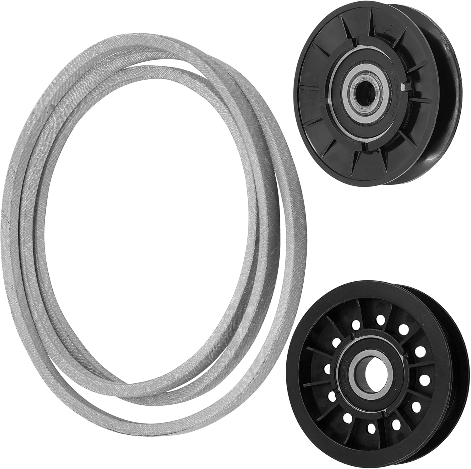 Caltric AM115460 AM128646 Idler Pulley with Drive Belt Compatible with John Deere LX255 LX266 LX277 LX279 LX288