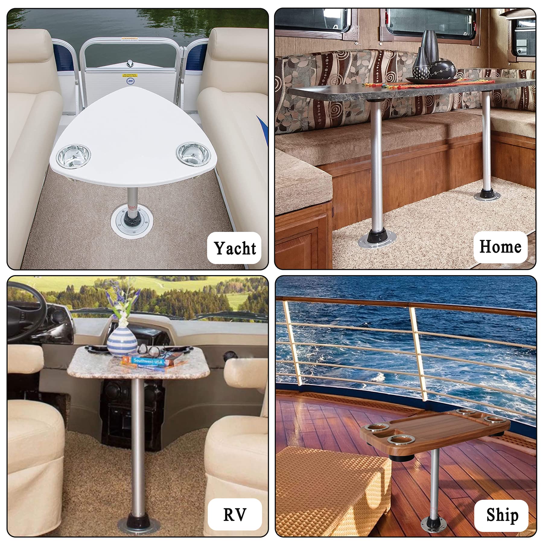 Gamba Da Tavolo Girevole Marvix - Regolabile 360° Per Camper E Barche - Foto 5