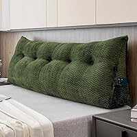 Vista 17 de Cabecera triangular grande, respaldo de cuña y soporte de posicionamiento, almohadas de lectura, almohadas de cuña para cama de día con funda