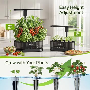 SUNCOZE Hydroponics Growing System with 5L Removable Tank, 36W LED Light