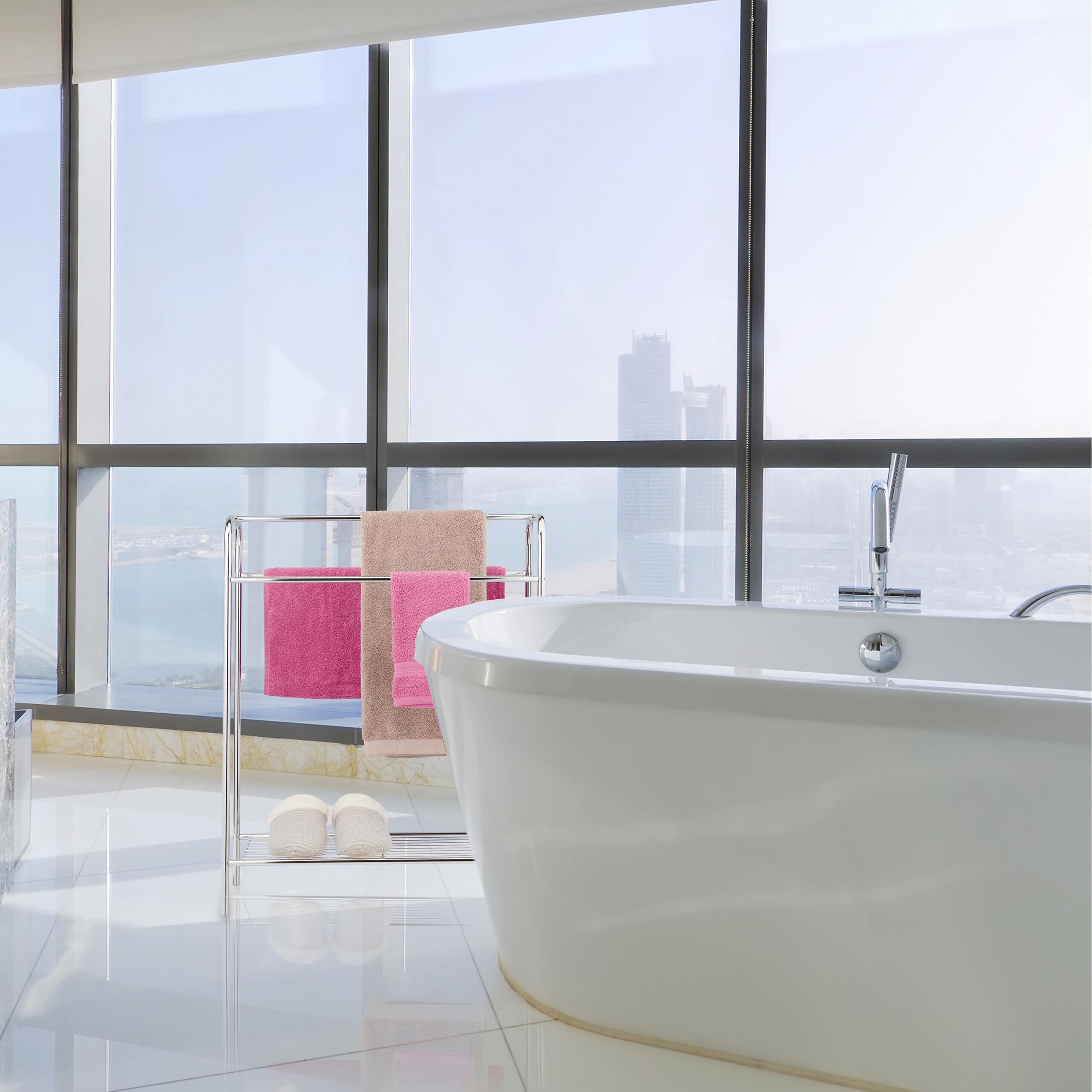 Toallero De Pie Con Balda Y 3 Barras Hecho De Acero Comprar AQUÍ