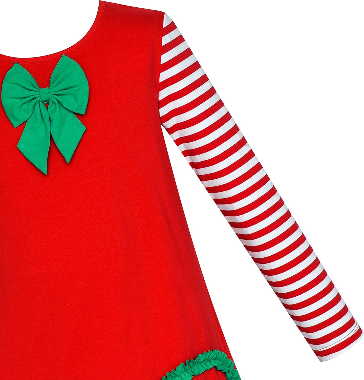 Sunny Fashion Girls Dress Mermaid Princess Long Sleeve Pocket Casual Cotton - Image 5