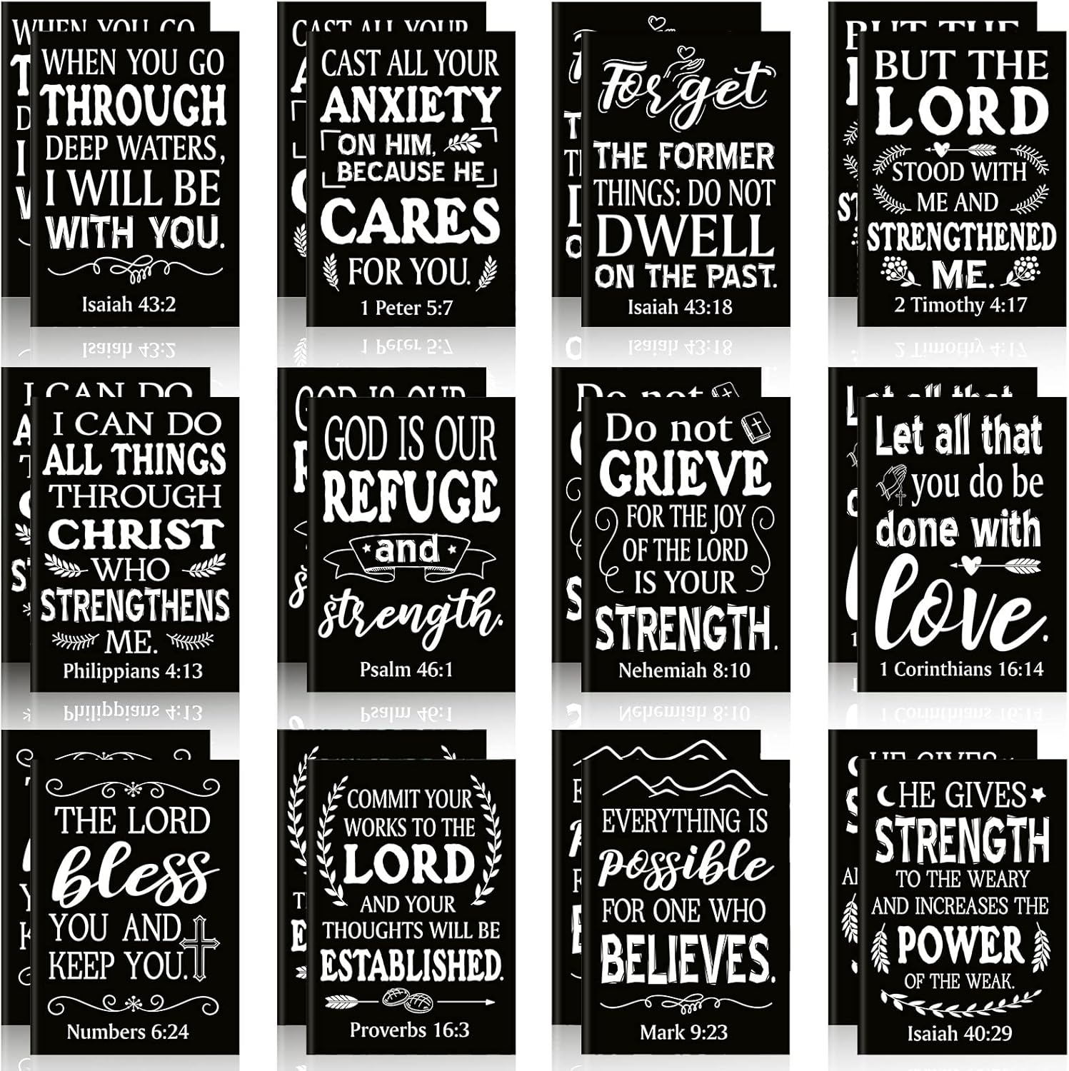 24 Pcs Bible Verse Notebook Religious Motivational