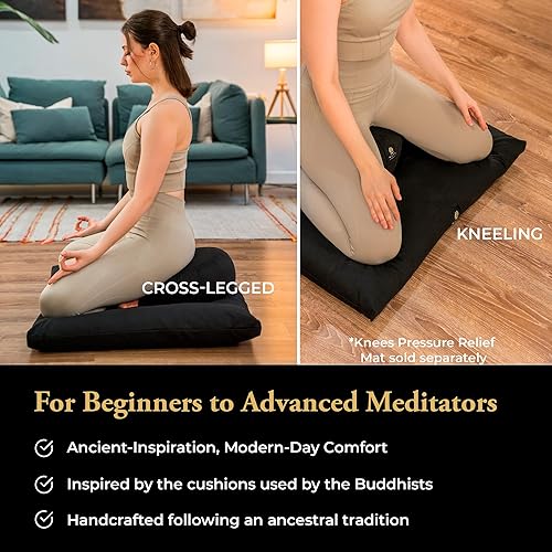 Miniatura 7 de Cojín de meditación de lujo 4 colores, tamaños SMLXL - Cómodo relleno Kapok - Diseñado para prevenir y aliviar el dolor de espalda - Certificado