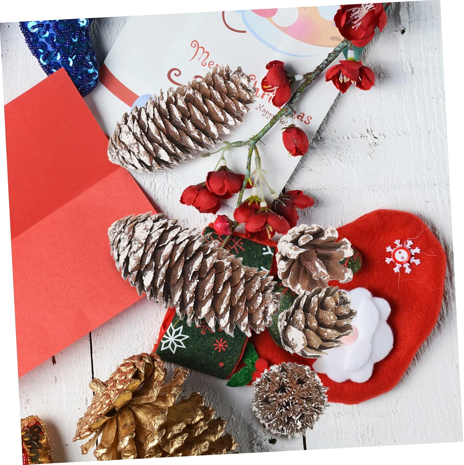 1 Set Dried Pine Cones Natural Pinecones for Christmas Ornaments Thanksgiving Decor DIY Crafts Photography Props for Home Office Decoration