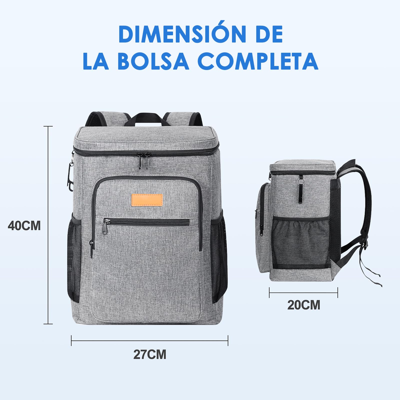 Mochila Nevera Isotérmica Bolsa Térmica Bolsa de pícnic 24L Mochila Nevera Grande Antifugas Neveras Portatil Bolsa de Picnic/Camping/Playa/Barbacoa/Viajes/Familia