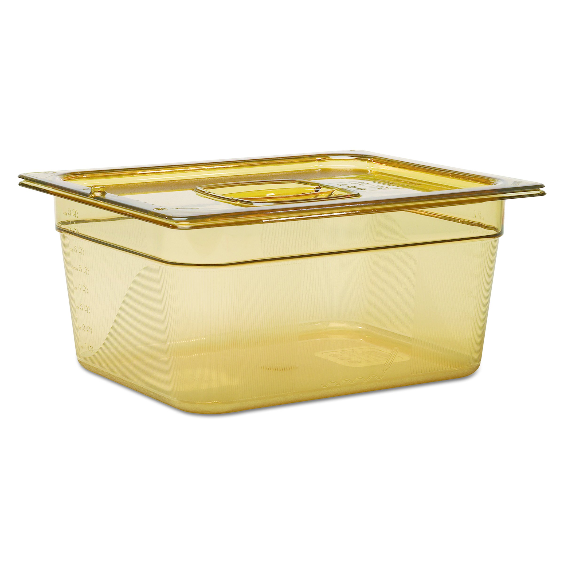 Rubbermaid FG225P00AMBR Insert Pan 1/2 Size Hot 6 In Deep Amber, 2.362 Inch x 4.084 Inch x 4.084 Inch