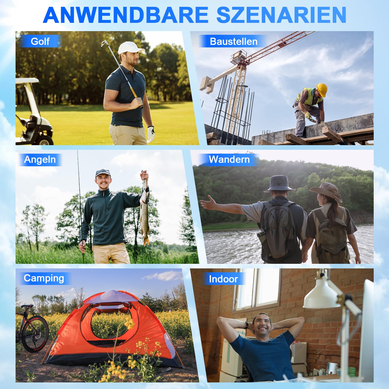 FERNIDA Kühlweste 18V Ventilator Weste 20000mAh Akku 2 Ventilatoren Atmungsaktive Klimaanlagen Kleidung