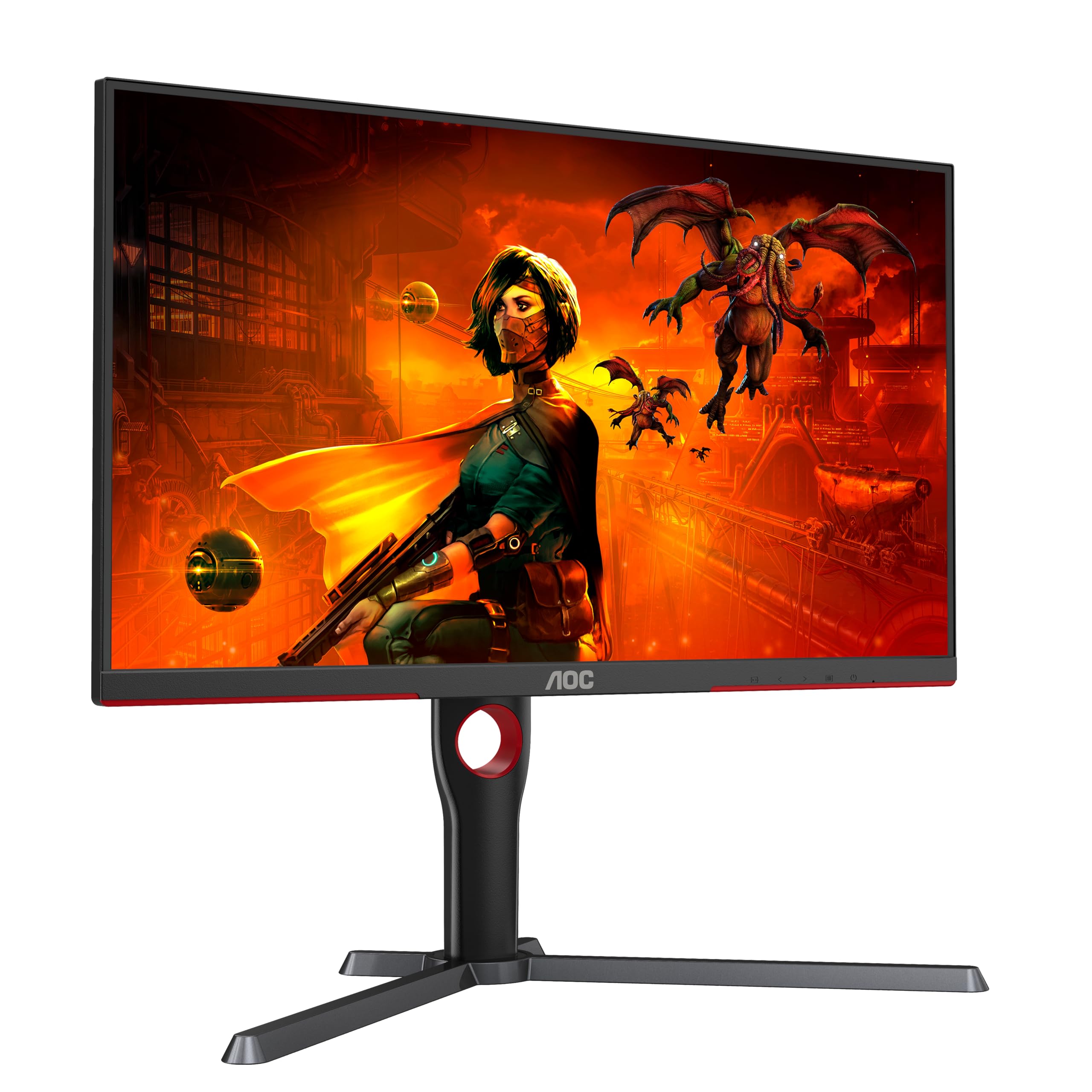 AOC Gaming U27G3X - Monitor UHD da 27 pollici, 160 Hz, FreeSync Pre., G-Sync comp., HDR400 (3840x2160, 1ms GtG, HDMI 2.1, DisplayPort) nero-rosso